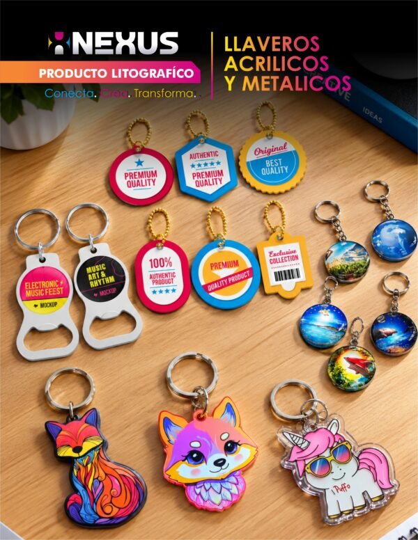 CATALOGO DEL APARTADO LITOGRAFICO-20 Llaveros Acrilicos y Metalicos