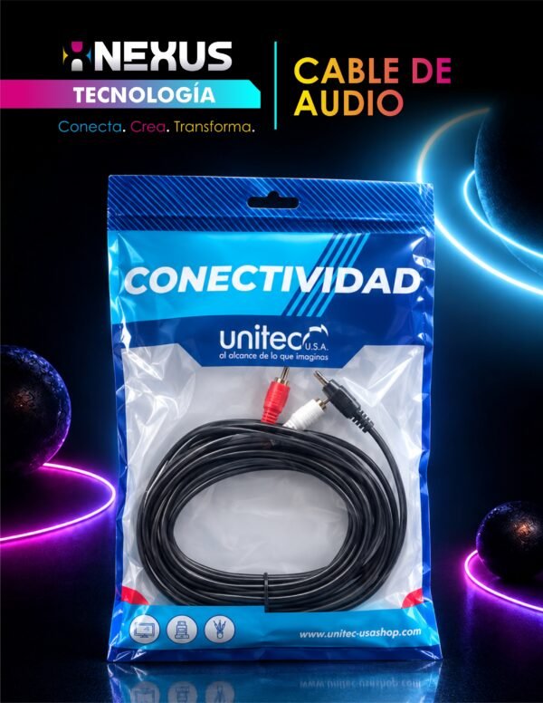 CATALOGO DEL APARTADO TECNOLOGICO-20 Cable de Audio Unitec 2x1 Plug 3.5mm a 2 RCA